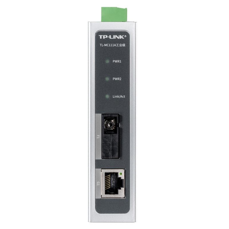 TP-LINK TL-MC111A工业级 百兆单模单纤工业光纤收发器20KM百兆SC光纤接口+百兆网口宽电压导轨式壁挂
