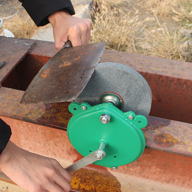 手摇砂轮机闪电客台式家用小型磨刀机工业级手动剪刀抛光机抛光轮