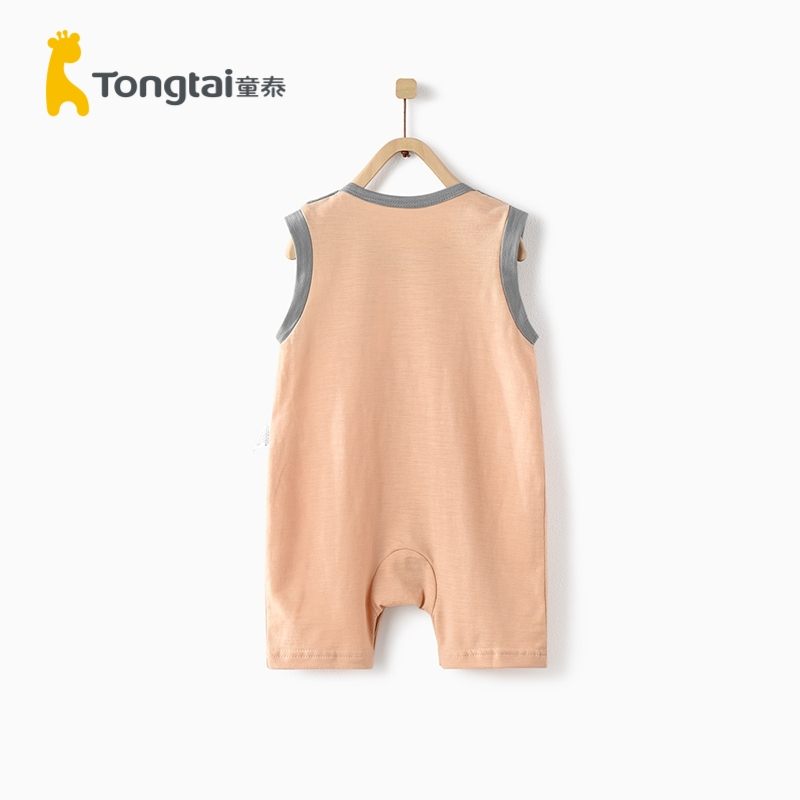 童泰(TONGTAI)夏季款婴儿衣服3-18月男女宝宝纯棉外出无袖连体衣儿童内衣