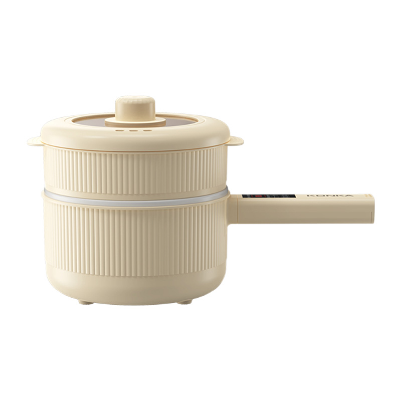 康佳电煮锅2L一锅多用不沾涂层带蒸笼KDZG-8024E-W