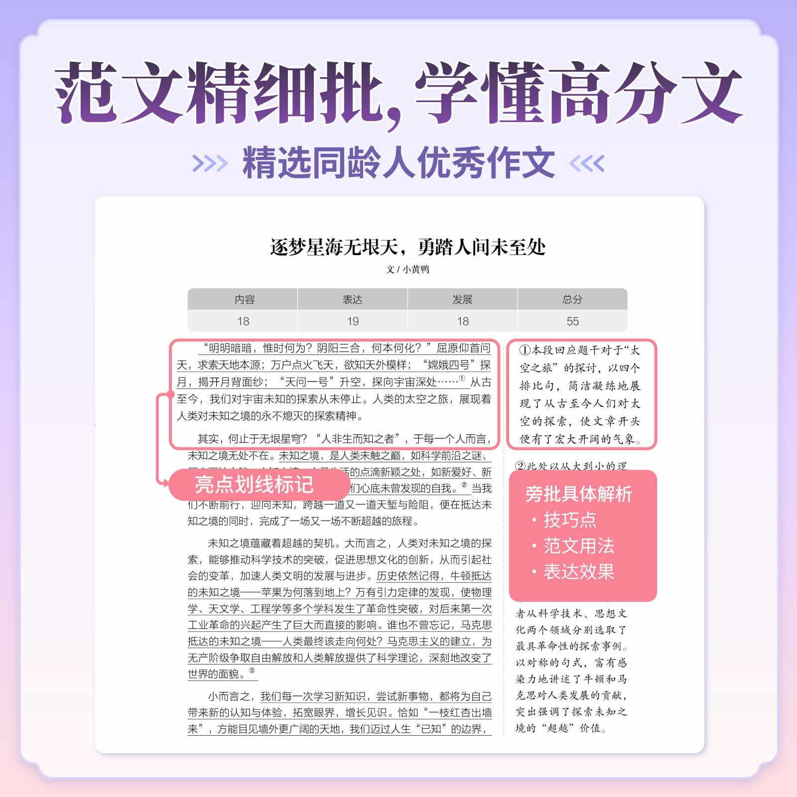 [4本]高分+经典+热点+文言文 高中通用 [正版]2025新版一看就能写的高分作文书高中高考高一二高三真题作文素材学霸高清大图