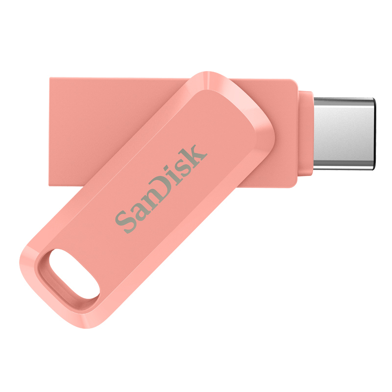 闪迪(Sandisk)64GB U盘 至尊高速酷柔Type-C接口手机电脑两用双接口OTG内存扩容 粉色