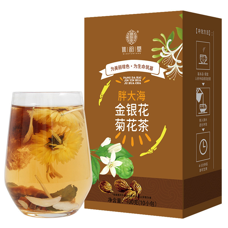谯韵堂 胖大海金银花菊花茶100g/盒高清大图