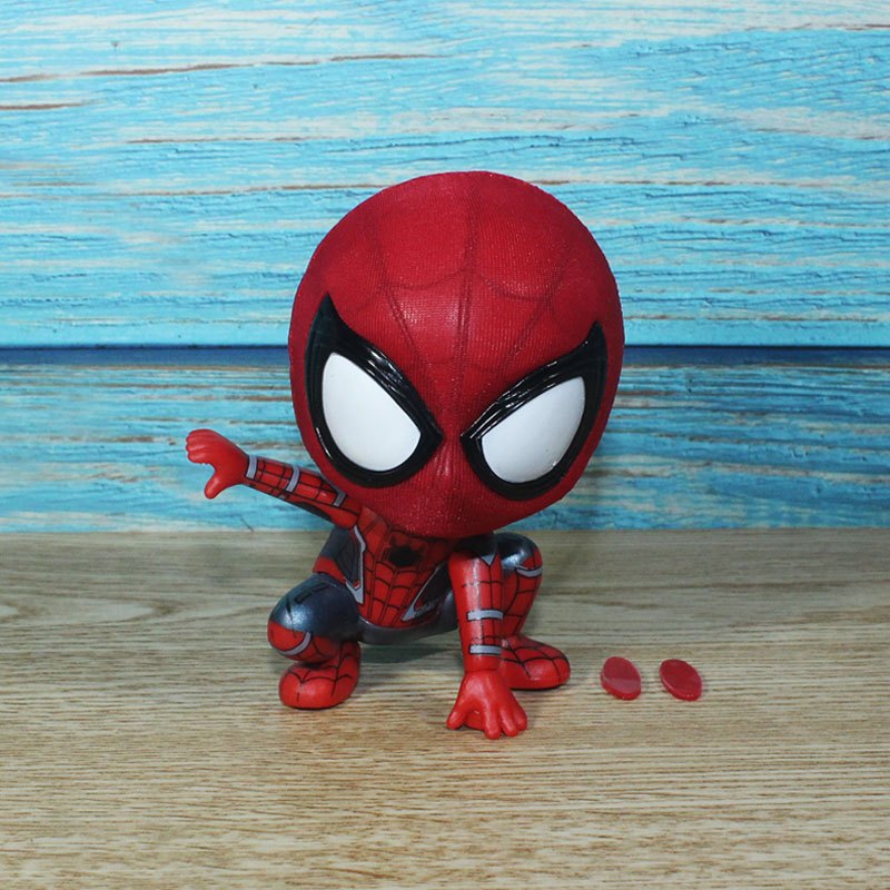 复联4死侍玩具模型公仔汽车车载摆件q版cosbaby小蜘蛛a款高约10cm视频