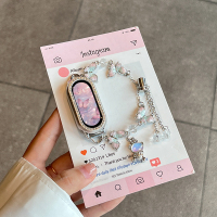 适用小米手环10表带新款小米9手表渐变蝴蝶串珠xiaomi8女款拉绳腕带3139B 粉色壳 9