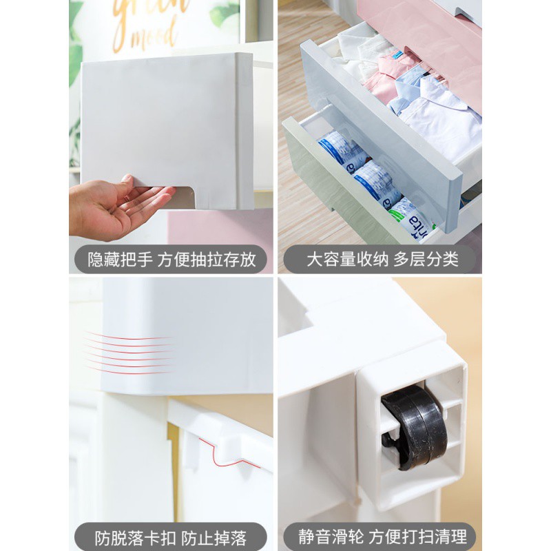 加厚收纳柜抽屉式鞋柜多层整理箱盒婴儿童宝宝衣柜多功能储物柜子收纳柜 三维工匠高清大图