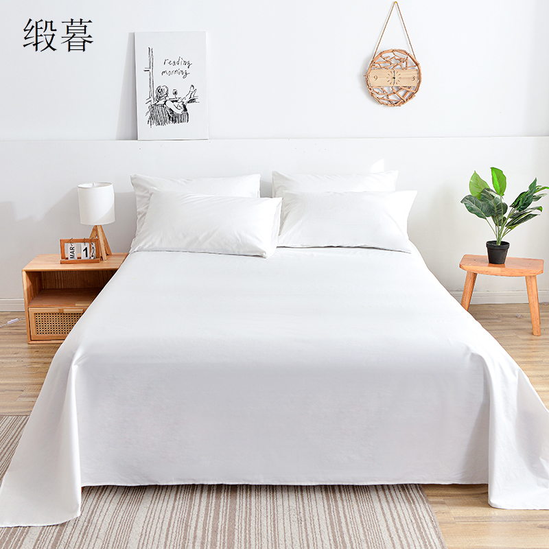 缎暮 全棉60支贡缎床单 150*240CM 条高清大图
