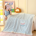 牛奶绒毛毯加厚办公室午睡毯子羊羔绒沙发披肩盖毯学生午休小毯子 200x230cm【双人盖毯】 泡芙蓝盖毯【A类母婴级加厚牛奶羊羔绒】