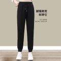棉秋冬新款运动裤女韩版宽松显瘦大码高腰哈伦裤 M建议80-105斤 黑色春秋款【升级版】偏厚