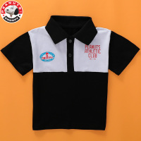 史努比(SNOOPY)儿童拼色polo衫短袖纯棉翻领t恤夏季女童中小童半袖体L009