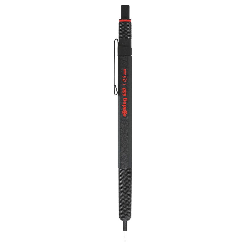 红环(rOtring)自动铅笔 600系列黑色0.5mm 学生文具绘图素描绘画活动铅笔全金属笔身防震防断铅