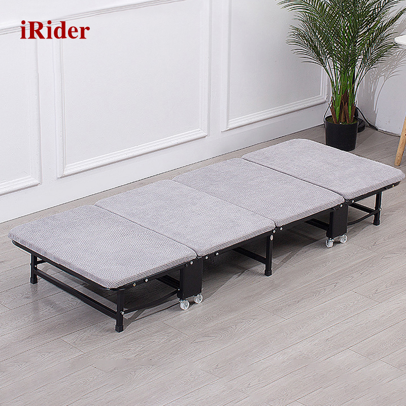 iRider IR1058 简易移动式午休海绵单人床麻布四折折叠床