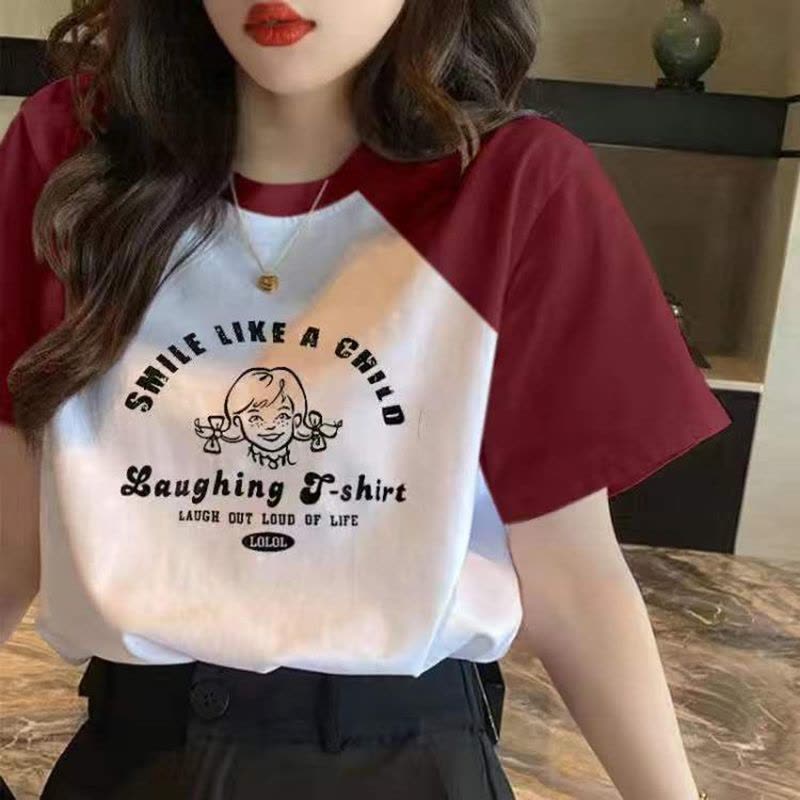 胖mm大码棉质t恤短袖女2022新款夏装宽松显瘦ins潮遮肚插肩袖上衣莎丞图片