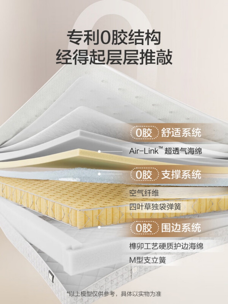 喜临门 - 净眠M60 四叶草0胶袋装弹簧空气纤维床垫软硬适中高清大图