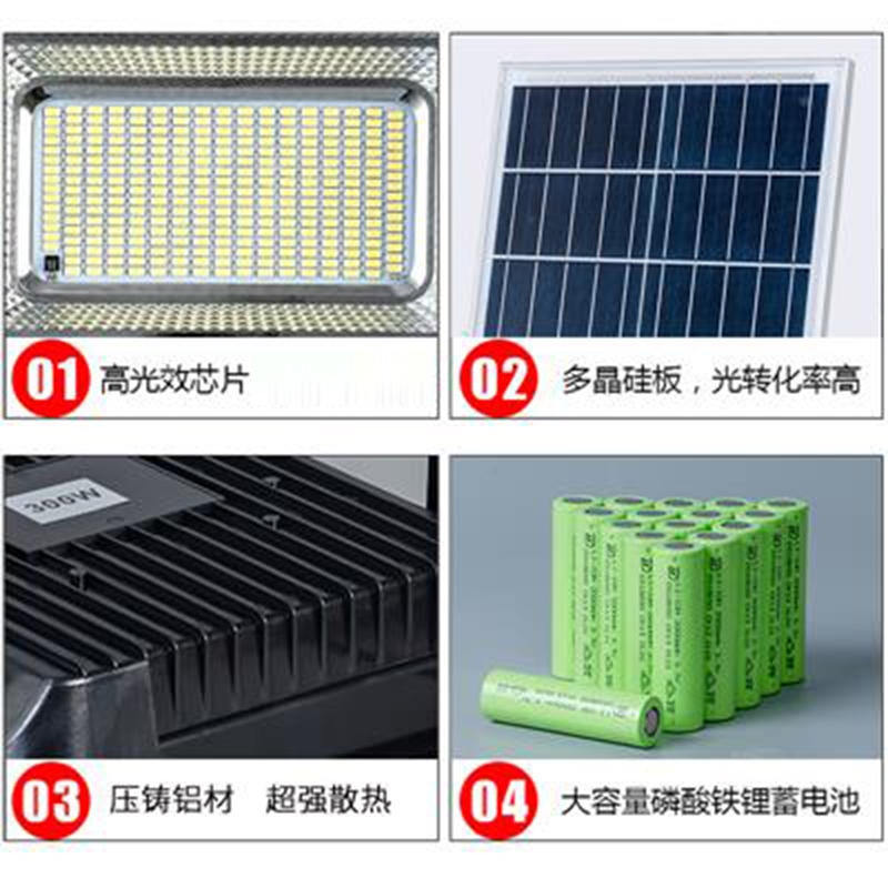 古达太阳能户外灯1000W亮庭院灯新农村家用照明投光大功率路灯