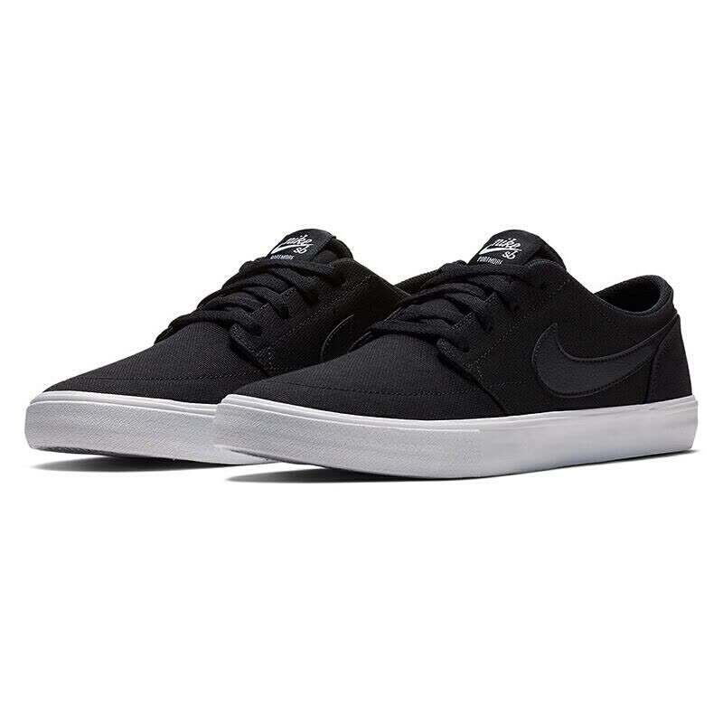 NIKE耐克男女鞋新款SB CLUTCH 黑白运动休闲街头潮流低帮帆布鞋板鞋轻便透气880268-004 Z图片