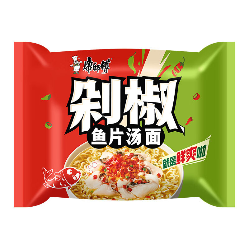 康师傅方便面 经典剁椒鱼片汤面115g*24袋 泡面整箱速食 方便食品高清大图