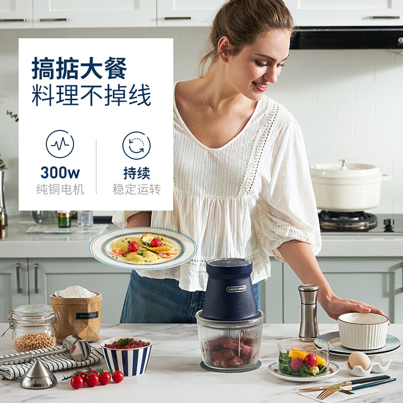 摩飞电器(Morphyrichards) 绞肉机家用婴儿辅食机电动小型料理机多功能绞馅打蒜器搅肉机 MR9402A高清大图