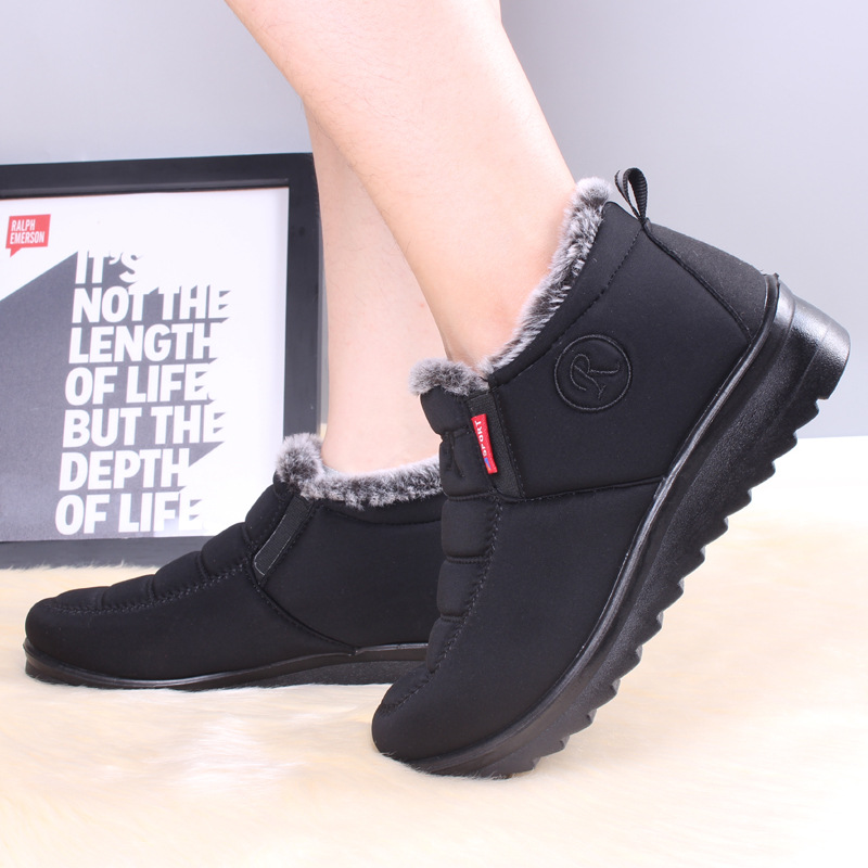 女士棉鞋老北京布鞋中老年棉靴保暖休闲雪地靴高清大图