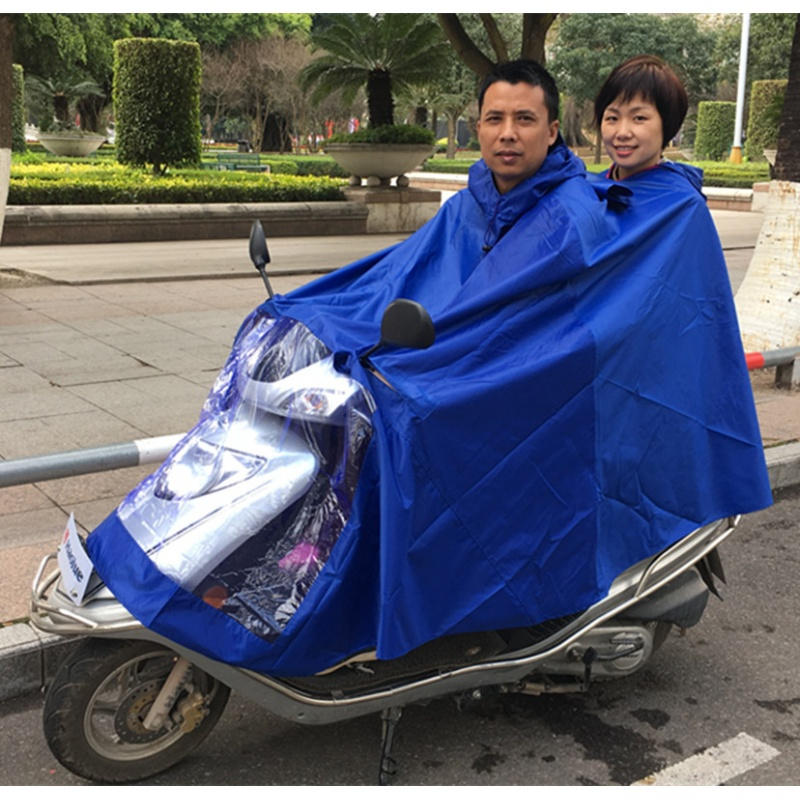 摩托车雨衣双人电动车雨披单人超大加厚牛津两侧加长雨衣单人雨披