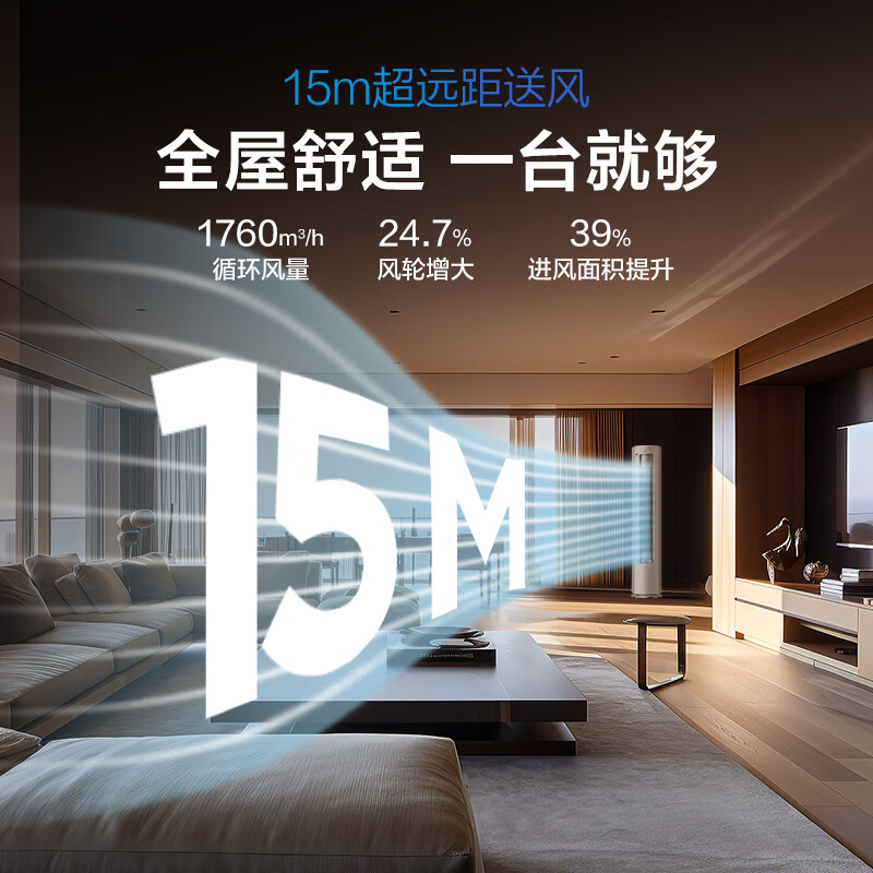 美的空调 酷省电Ultra 大3匹 超省电一级能效 循环大风量 客厅空调立式KFR-72LW/N8KS1-1U高清大图