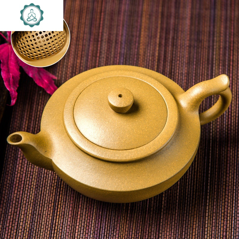 宜兴紫砂壶纯手工原矿名家全手工套装过滤泡茶壶茶具老紫泥汉扁壶封后