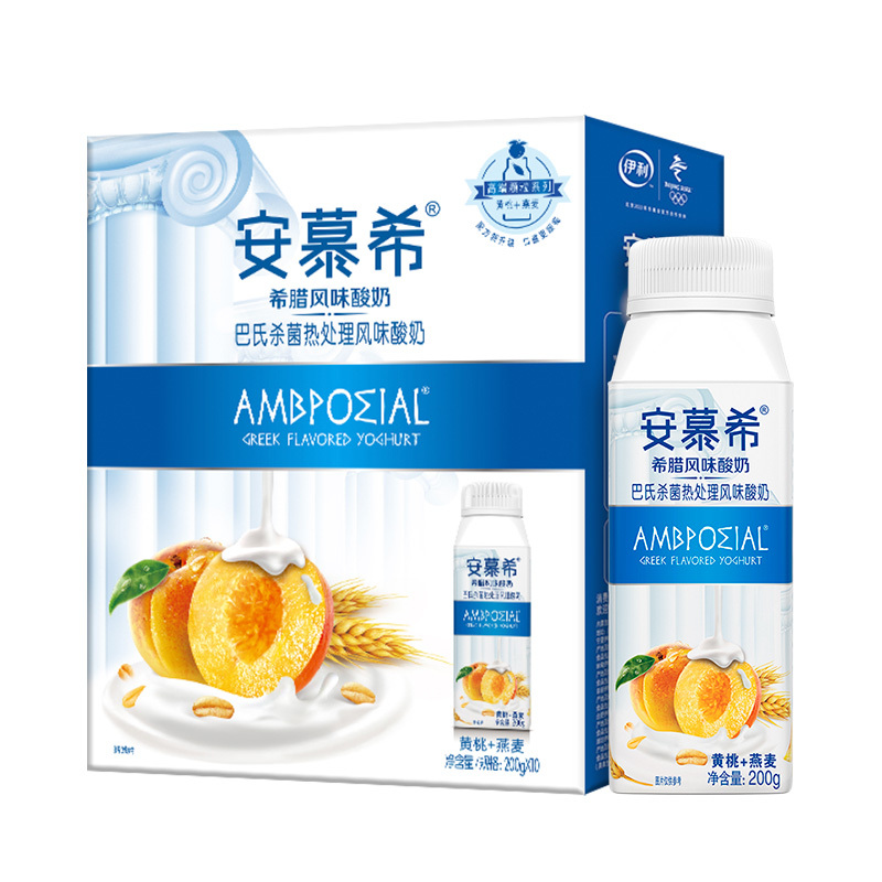 伊利利乐冠安慕希常温酸奶黄桃燕麦味1*10*200g/箱