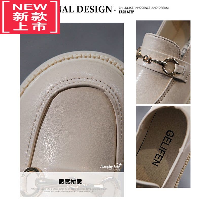 可莉允女童乐福鞋春秋2022新款英伦风黑色公主鞋洋气时尚软底儿童小皮鞋运动休闲鞋图片