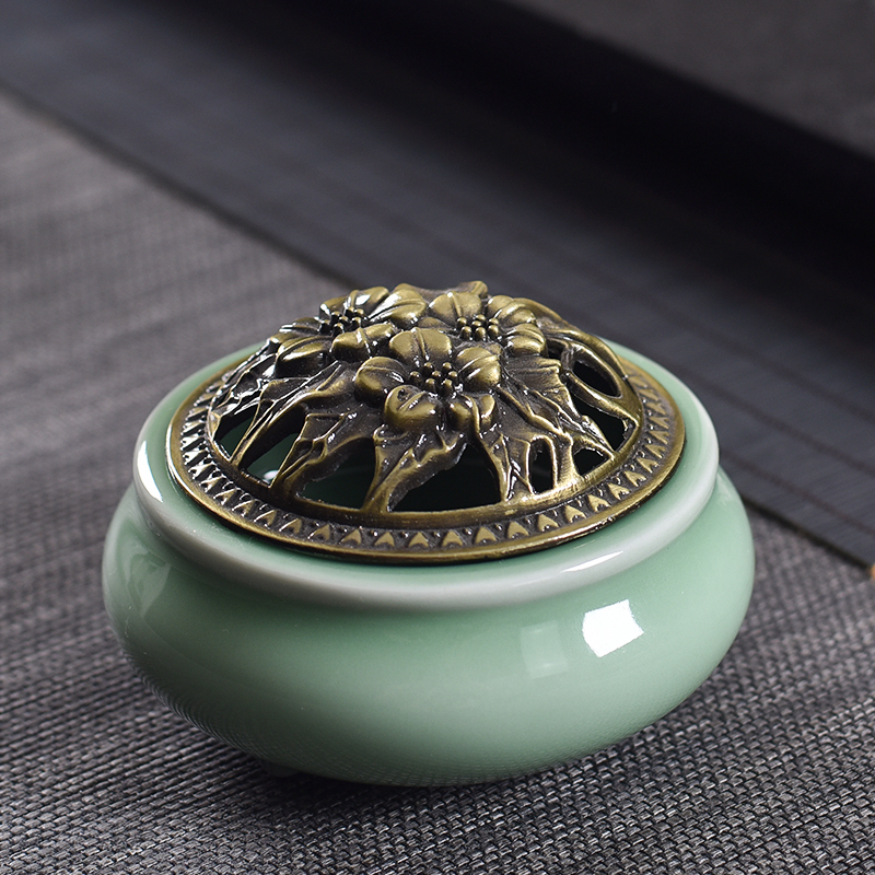 苏宁放心购新古典创意陶瓷香炉蚊香炉家用佛具香道室内现代盘香炉檀香