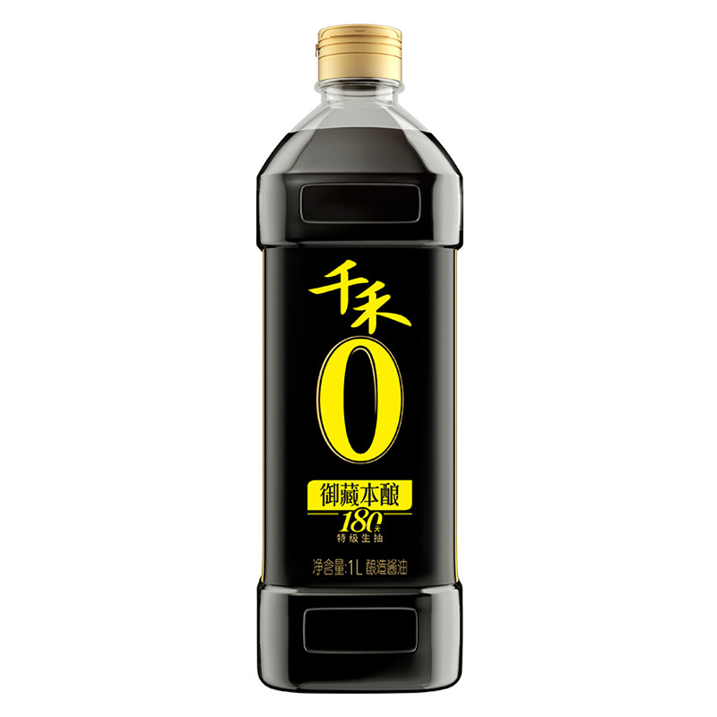 千禾零添加酱油头道御藏180天1L不加味精特级生抽酿造酱油调味料高清大图