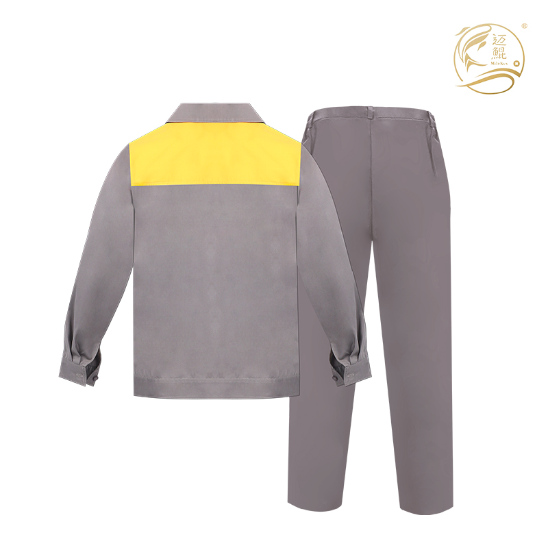 夏季长袖工作服(拼旗黄色)T-002高清大图