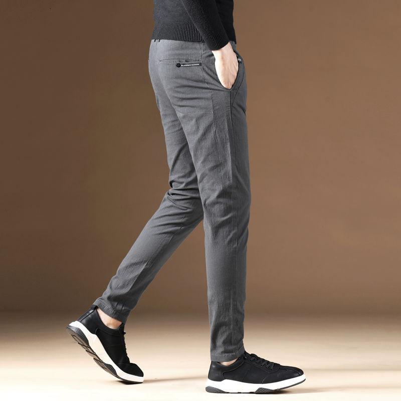新款上市夏季男士休闲裤修身青年弹力小脚裤男生夏天潮流百搭薄款裤子