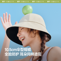 蕉下女士侧脸防晒黑胶渔夫帽BM714