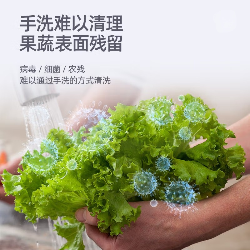 LISM 果蔬清洗机洗菜机食材净化机家用水果消毒机多功能解毒净食机 太空灰单机双桶高清大图
