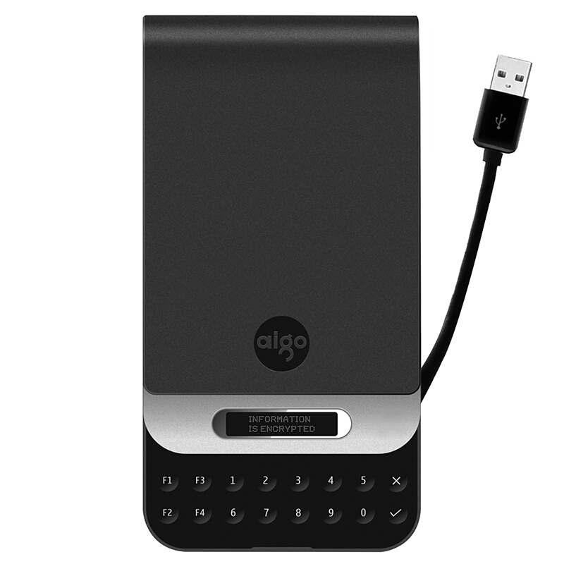 爱国者aigo移动硬盘sk8671usb30商务按键加密移动硬盘安全存储防震sk