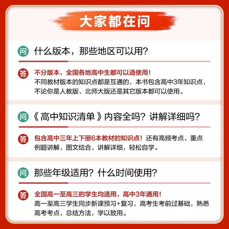 [2024版·全国通用]历史 高中通用 [正版]2024新版高中知识清单 语文数学英语物理生物化学政治历史地理全套高一二高清大图