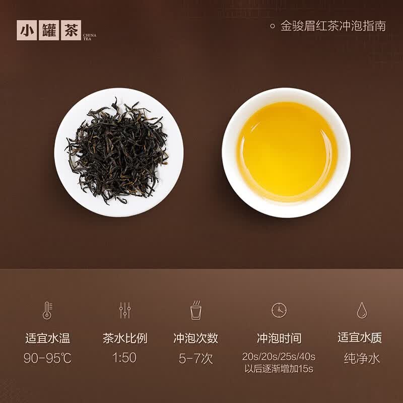 小罐茶园 金标系列金骏眉 红茶一级95g罐装茶叶花果香浓郁高清大图