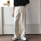 YANXUSNEIKLAU 白色休闲牛仔裤男韩版潮流宽松直筒百搭阔腿长裤