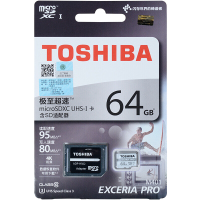 东芝(TOSHIBA)64GB TF(micro SD)存储卡 读95MB/s写80MB/s