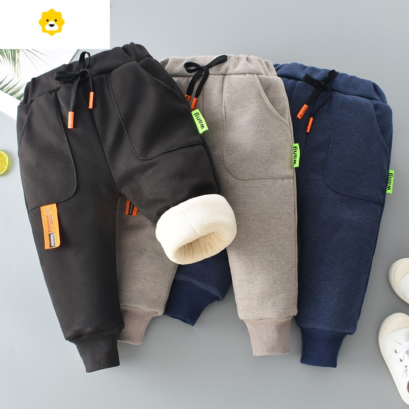 喻娄儿童棉裤加绒加厚男童裤子外穿女童保暖长裤中小童休闲裤宝宝冬装