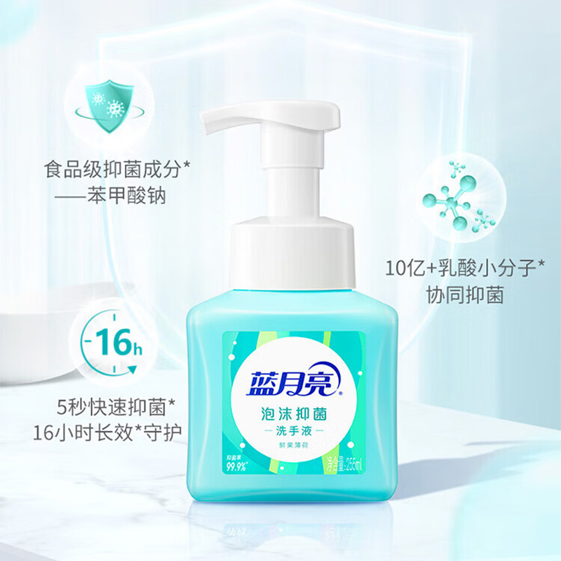 蓝月亮洗手液套装255ml*2瓶泡沫型鲜果薄荷香80003331(包装随机)高清大图