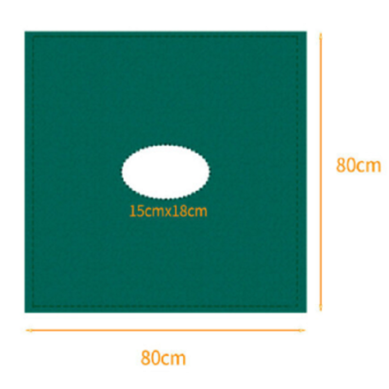 徽珩 cp04 美容纯棉洗手包布中单双层 大洞巾80*80cm 军绿色