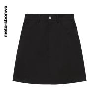 美特斯邦威迪士尼米奇联名女士夏季绣花黑色时尚梭织半裙_652 24（90-100斤） 影黑