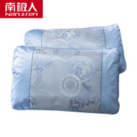 南极人(NanJiren)家纺 夏季清爽凉席/凉枕套冰丝枕套一对装 床上用品花草图案冰丝席枕头套枕芯套枕席两只装