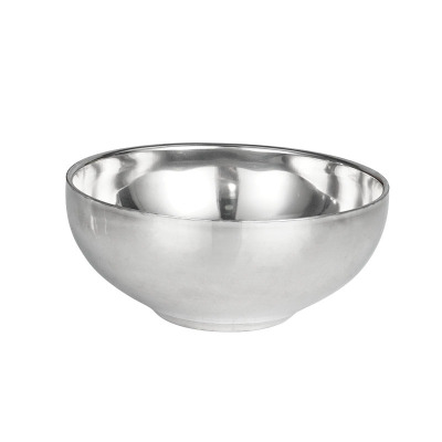 乐享食堂不锈钢汤碗双层隔热泡面碗饭碗11.5cm201亮光碗LX-TCJ-0291 5个装
