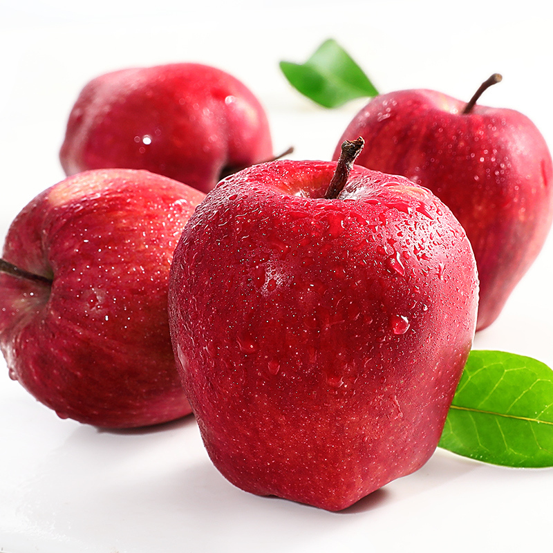 西沛生鲜甘肃花牛苹果蛇果甜美可口净重859斤中果单果7580mm新鲜水果