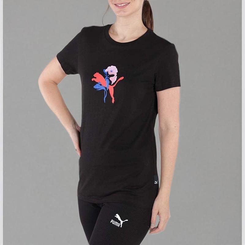 彪马(Puma)女士运动潮牌印花T恤百搭休闲可爱多彩设计女士短袖上