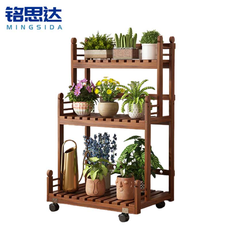 铭思达可移动花架三层60cm个高清大图