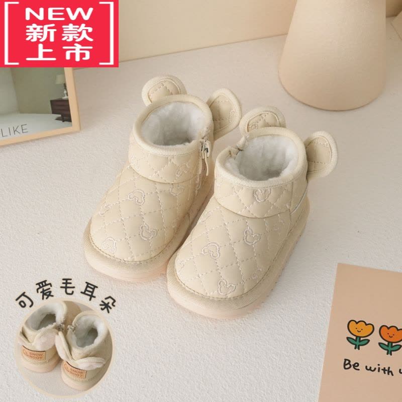 可莉允儿童靴子男童棉鞋加厚绒保暖棉靴宝宝雪地靴防滑女童短靴冬季2022图片