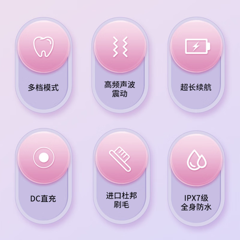 夏普声波电动牙刷 DO-ND68C-PK 粉色高清大图